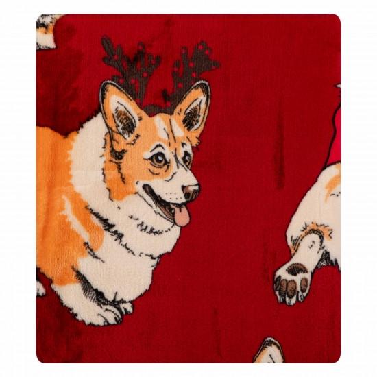 Плед Ardesto ART0119PB Flannel Рождественские корги 160х200 см (2368458122) - фото 2