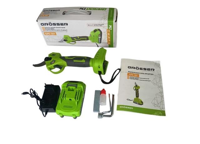 Секатор аккумуляторный садовый 20В Grosser GPS 301 M1 Series 1АКБ 20/2 + ЗП