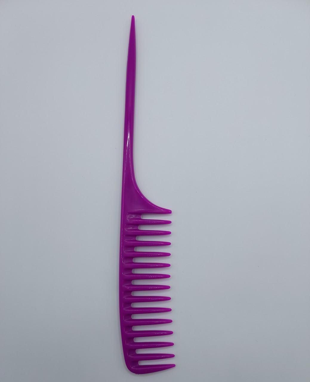 Гребінець перукарський для прочісування фарбованого волосся ДенІС professional з хвостиком Бузковий (1453070590) - фото 3