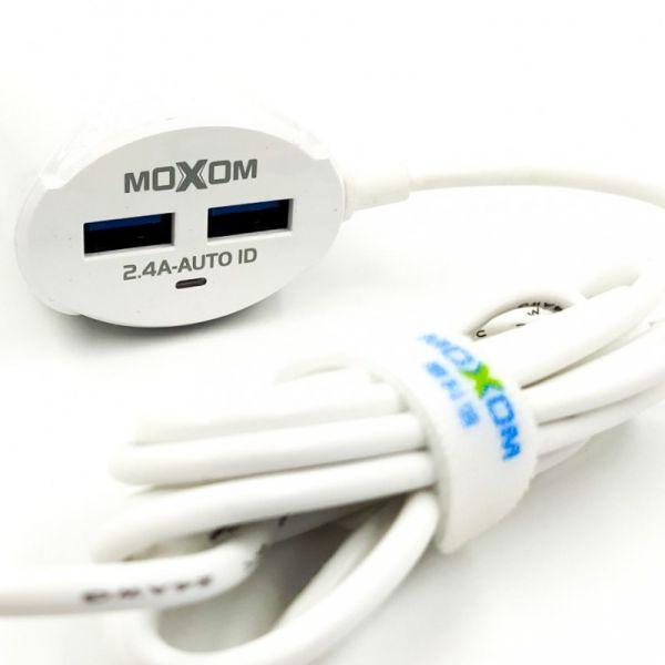 Зарядний пристрій для iPhone MOXOM Lightning + 2USB 2,4A (21509)