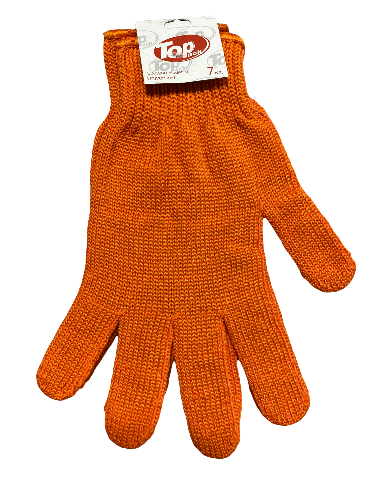 Перчатки Uni-1 трикотажные 7 класс XL Оранжевый (7103)