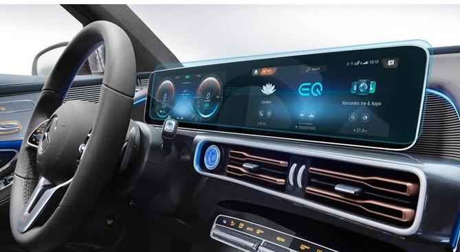 Стекло защитное Pixsel гибридный глянец на приборную панель Mercedes Benz EQC CLASS 24,7“ 2019