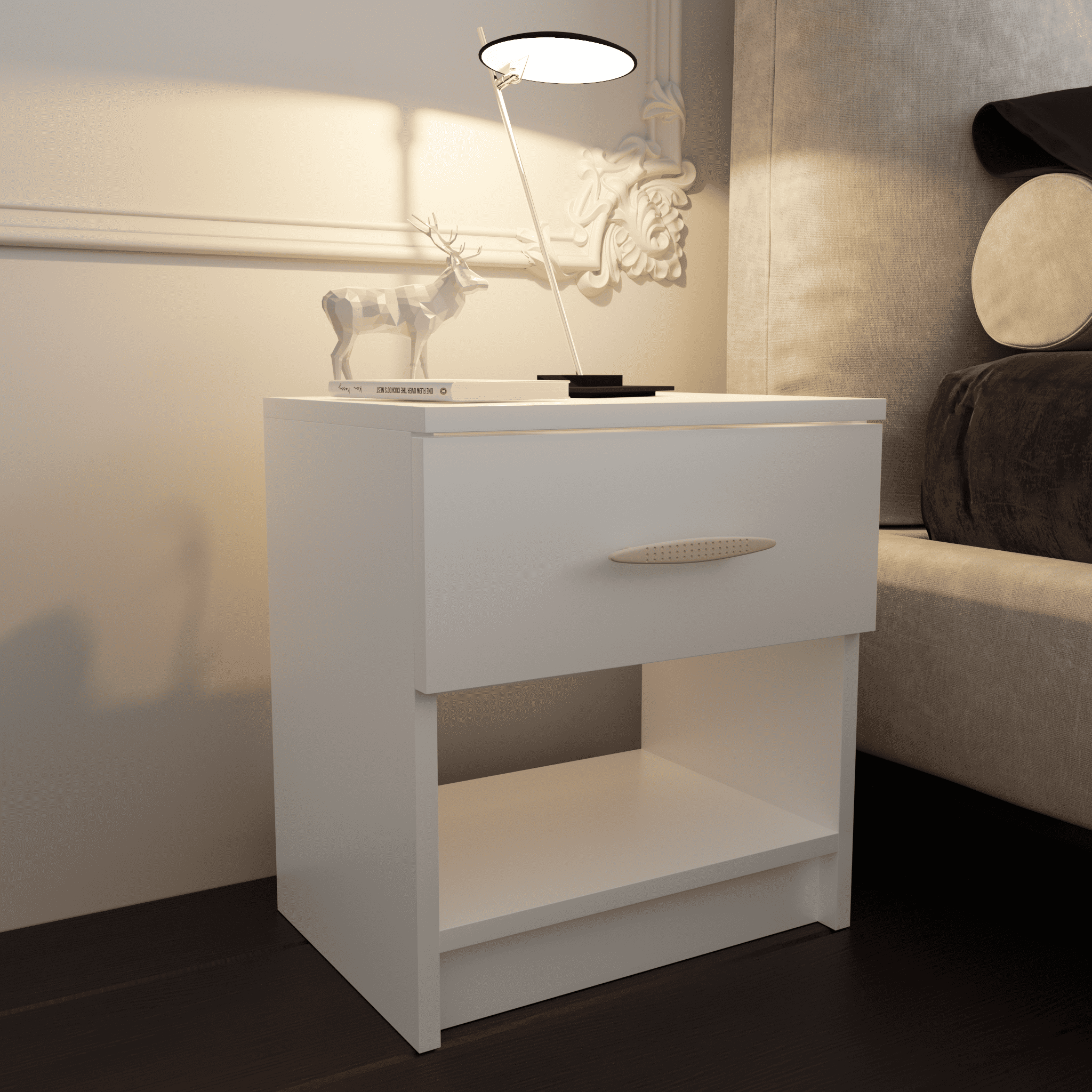 Тумба прикроватная с ящиком 410х380х290 мм Білий (GT-25)