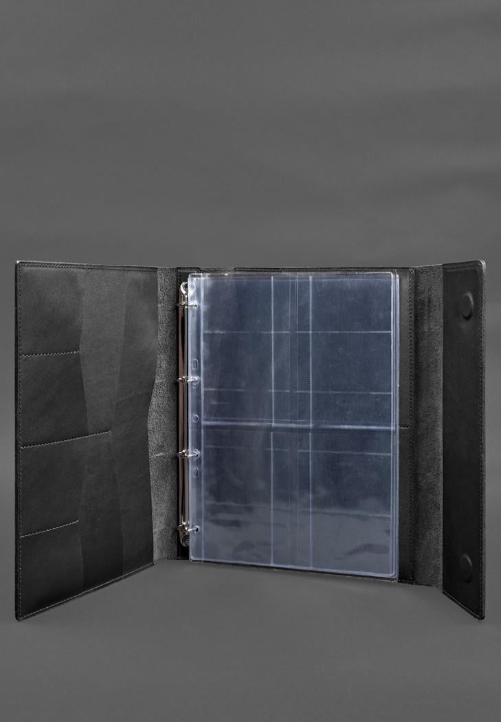 Папка кожаная для документов семейная А4 на сегрегаторе с файлами Черный (A-028627) - фото 2 Папка кожаная для документов семейная А4 на сегрегаторе с файлами Черный (A-028627) - фото 2