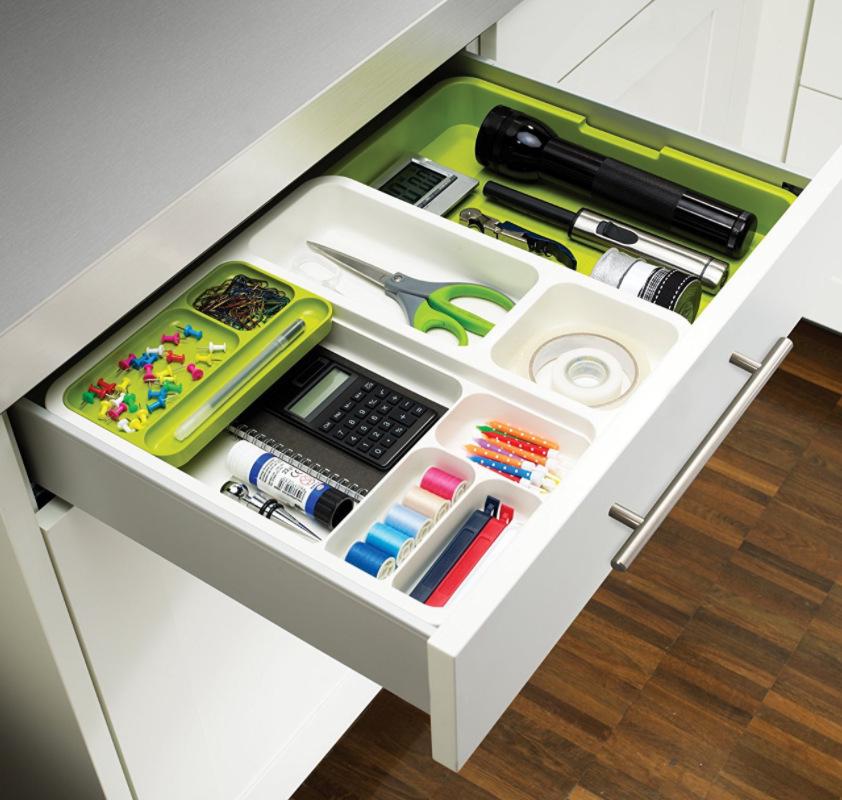 Органайзер для посуды Expandable Drawer Белый/Зеленый - фото 4