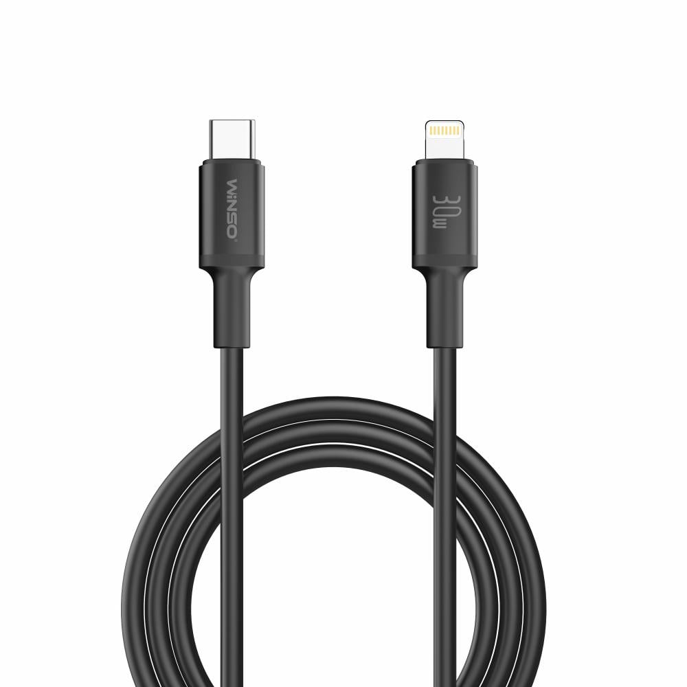 Кабель Winso Pro Type-C to Lightning 30W TPE 1,2 м Черный (222124B)
