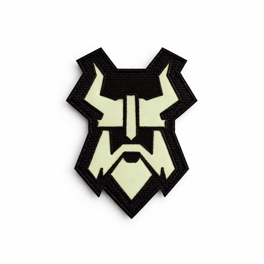 Шеврон на липучці Laser Cut Вікінг Viking 5х7 см Чорний/Люмінісцентній Шеврон на липучці Laser Cut Вікінг Viking 5х7 см Чорний/Люмінісцентній