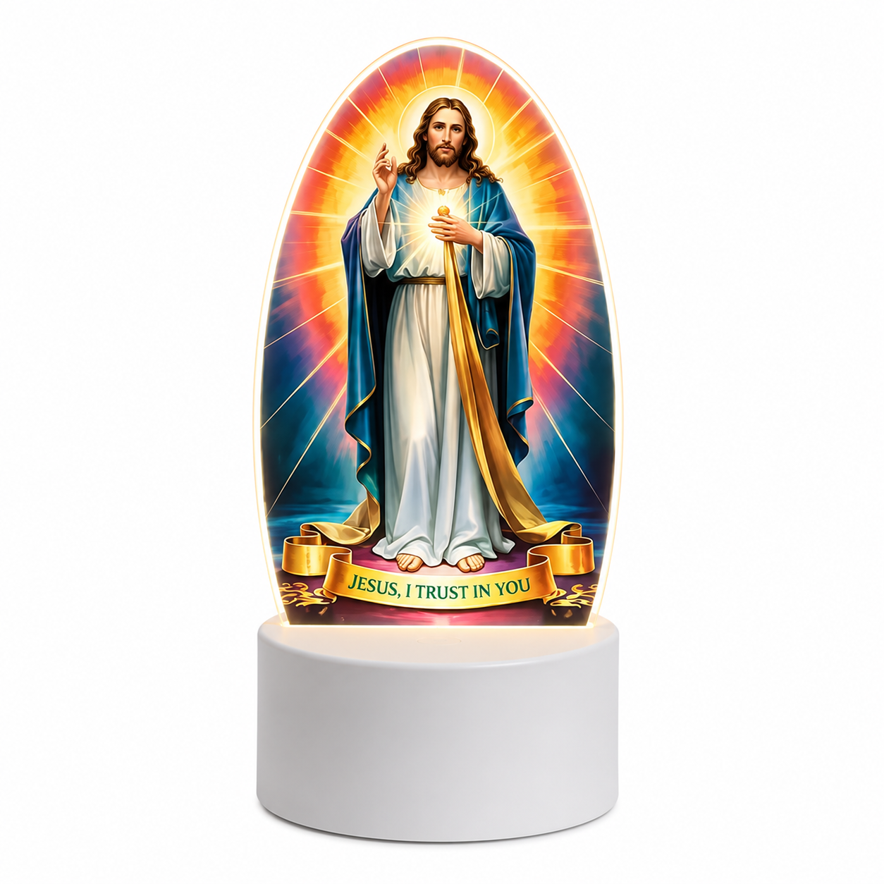 Світильник-нічник світлодіодний 3D USB Ісус Милосердний (FK-67094)