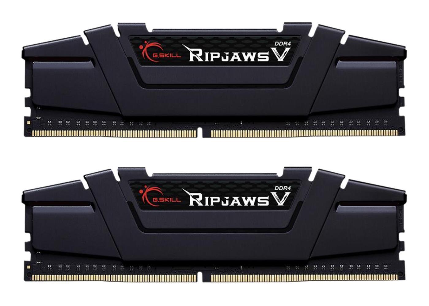 Пам'ять для настільних комп'ютерів G.Skill 2x32GB DDR4 3600 MHz Ripjaws V Чорний (F4-3600C18D-64GVK)