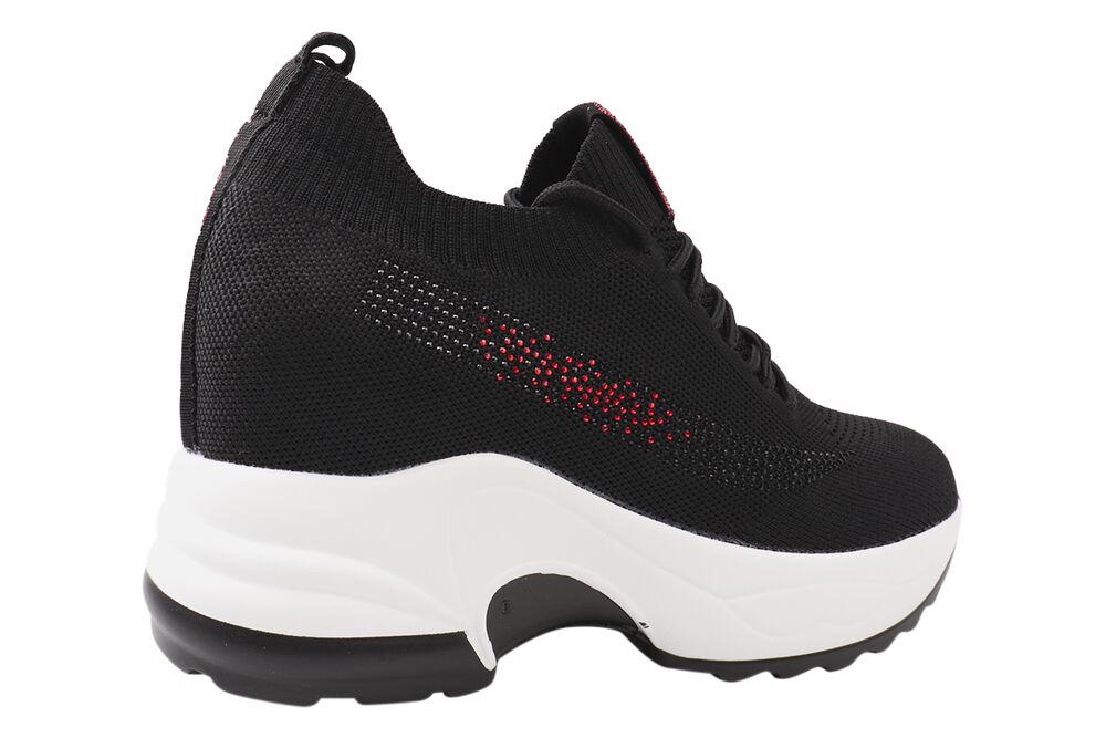 Кросівки жіночі Vikonty з текстилю на платформі р. 38 Чорний (255-21DKH) - фото 4