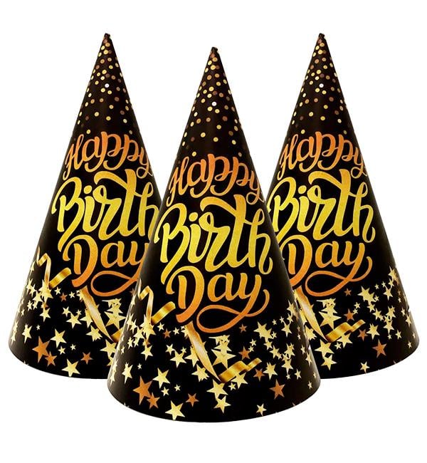 Колпачки бумажные Birthday 15 см 5 шт. (513918)