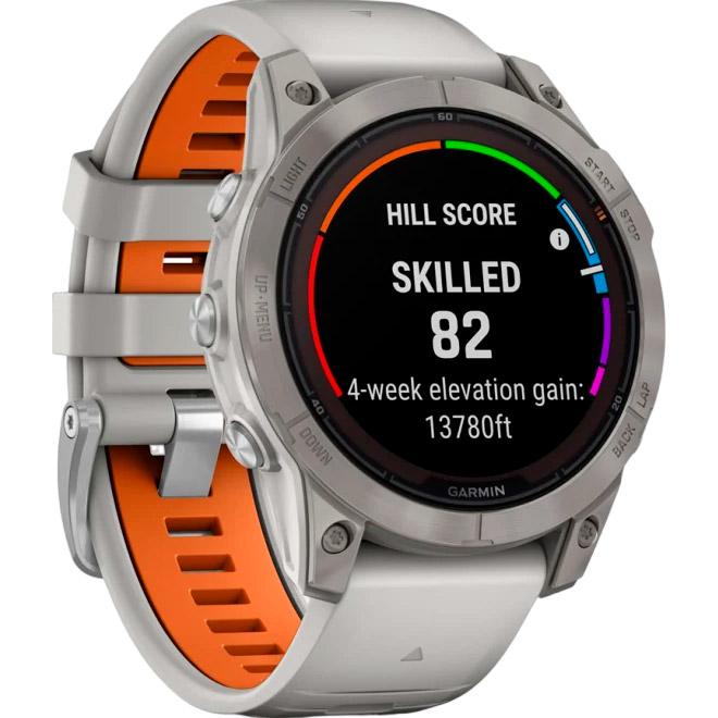 Смарт-годинник Garmin Fenix 7 Pro Sapphire Solar Edition 47 мм Titanium with Fog Gray/Ember Orange Band (010-02777-20) - фото 3