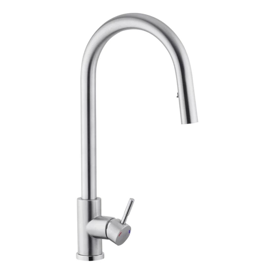 Змішувач для кухні з висувним виливом Kroner KRP Edelstahl Klassisch ESG03915