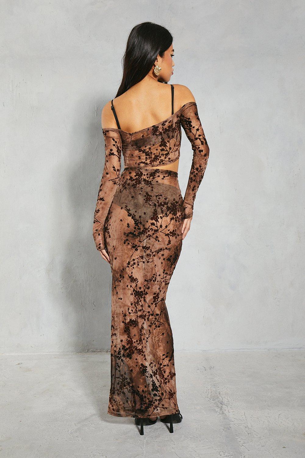 Костюм Misspap спідниця/топ сітка Прозорий/Коричневий (29550427) - фото 4 Костюм Misspap спідниця/топ сітка Прозорий/Коричневий (29550427) - фото 4