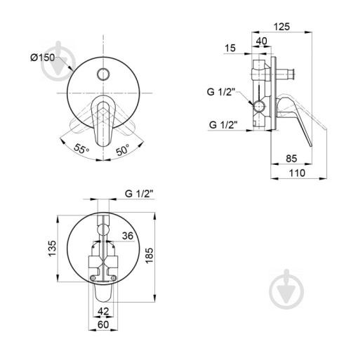 Смеситель для душа Qtap Olsava QTOS6212107ODC - фото 5