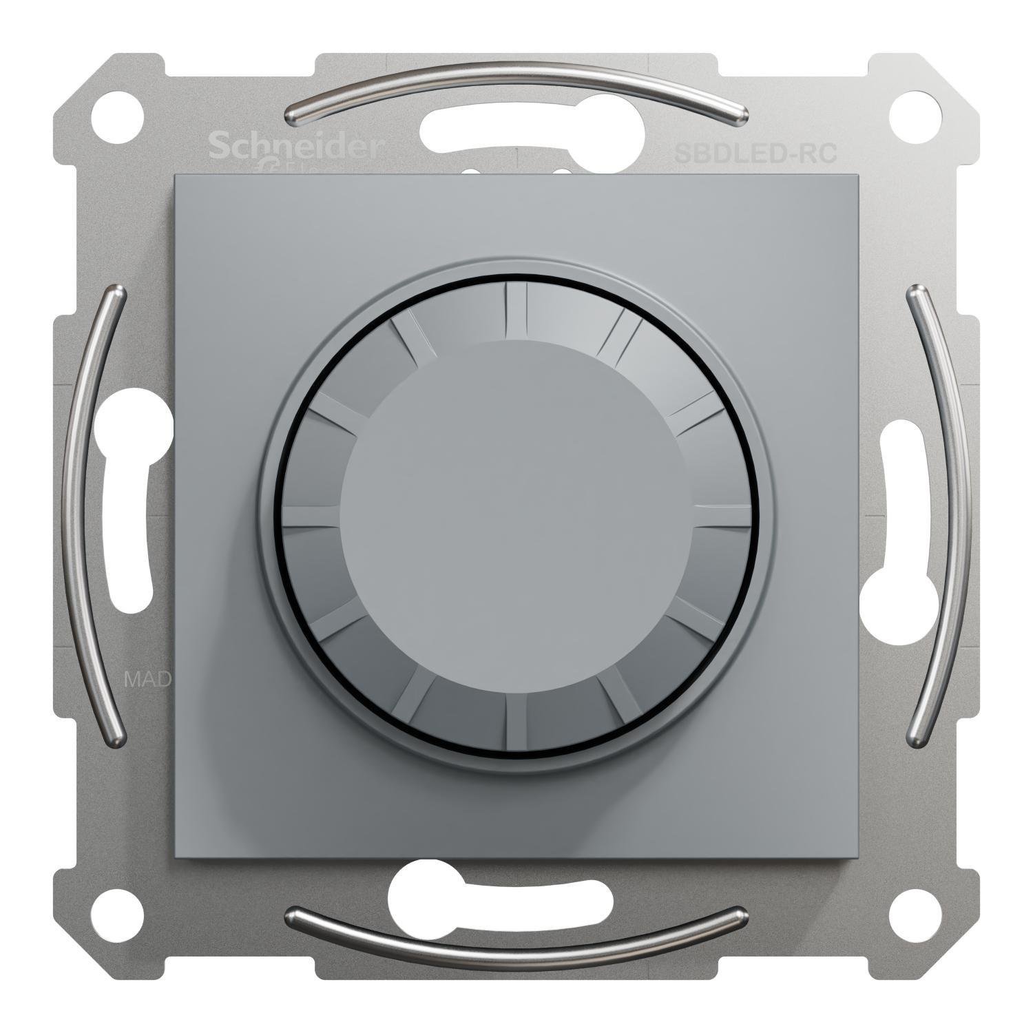 Светорегулятор поворотный Schneider Electric Asfora LED димер RC 370 Вт Сталь (EPH6800162)