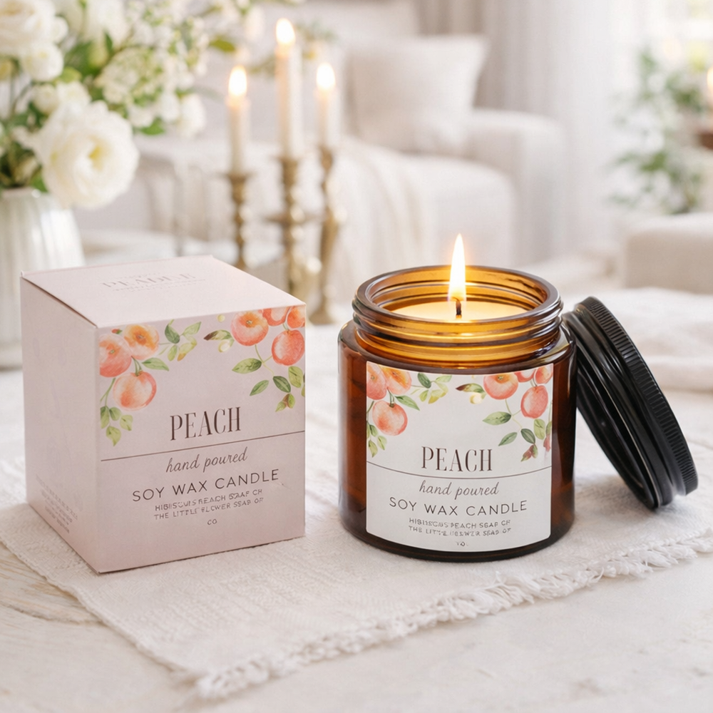 Аромасвеча в стеклянной банке с крышкой Свежий персик 200 г 8,5x8 см (37-перс-118538) Аромасвеча в стеклянной банке с крышкой Свежий персик 200 г 8,5x8 см (37-перс-118538)