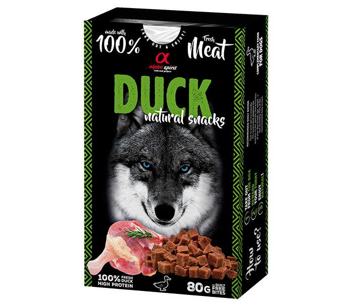 Лакомство для собак Alpha Spirit Snacks Duck полувлажное натуральное с уткой 80 г (ALPHD110000645)