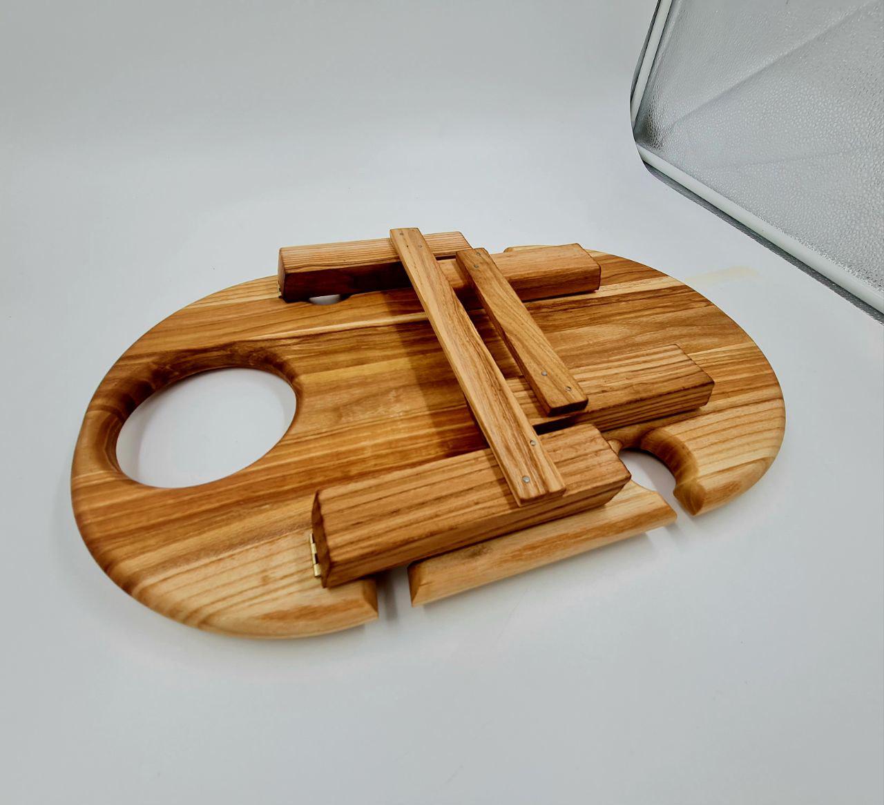 Столик на складаних ніжках із дуба 45х27 см - фото 4