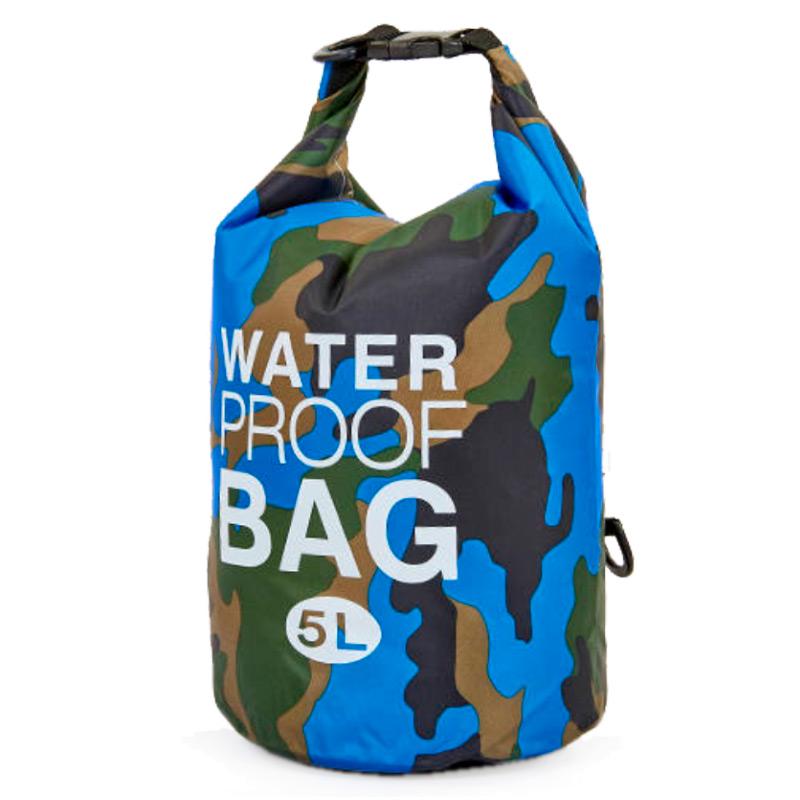 Водонепроникний гермомішок SP-Sport Waterproof Bag TY-6878-5 5 л Мілітарі/Синій (NA001454)