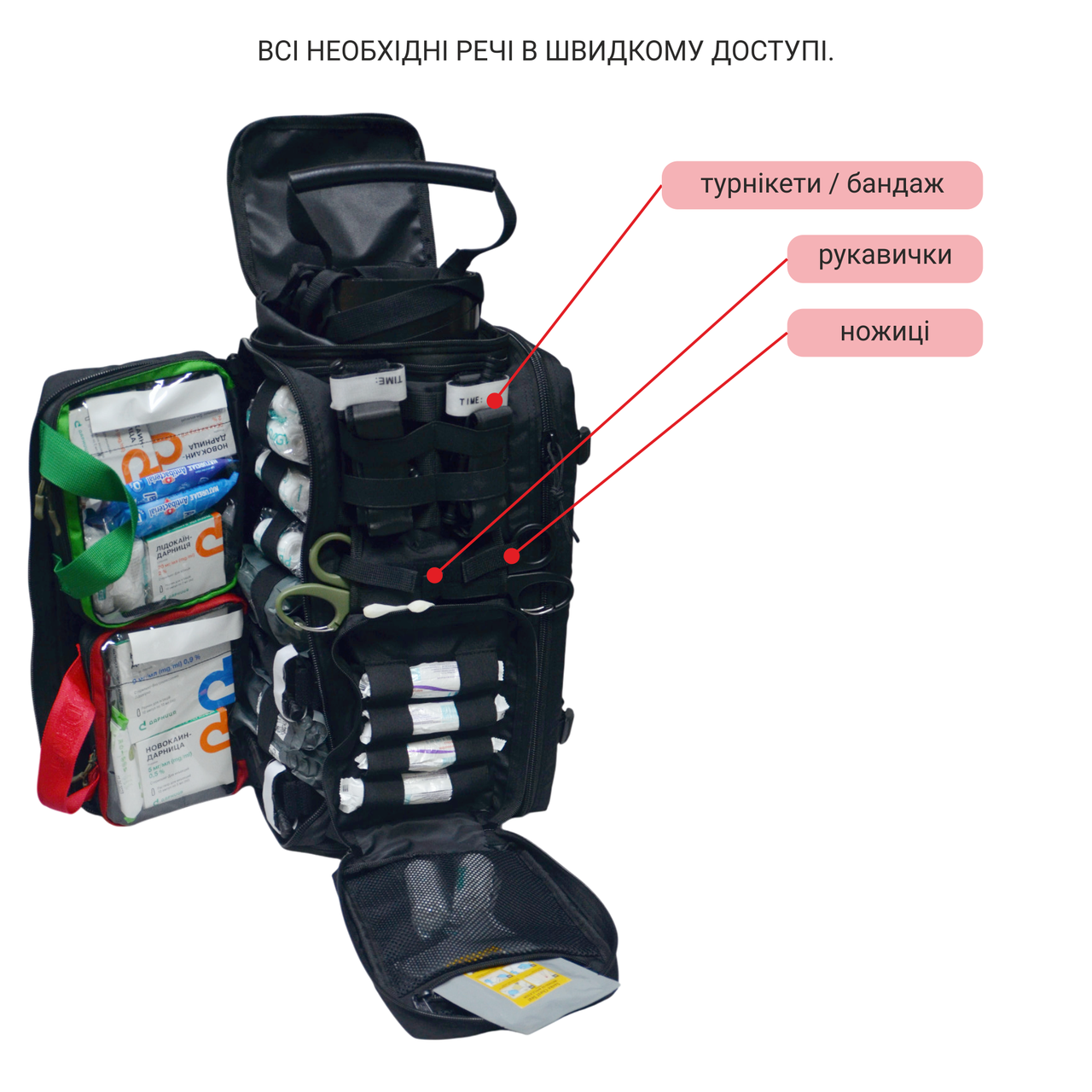 Рюкзак боевого медика Derby MultiPack с отделом для нош волокуш Черный (2558929445) - фото 8 Рюкзак боевого медика Derby MultiPack с отделом для нош волокуш Черный (2558929445) - фото 8