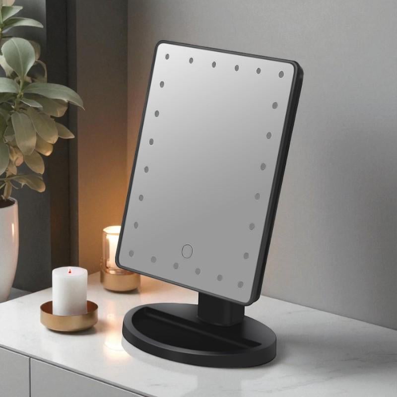 Зеркало с LED подсветкой для макияжа Черный