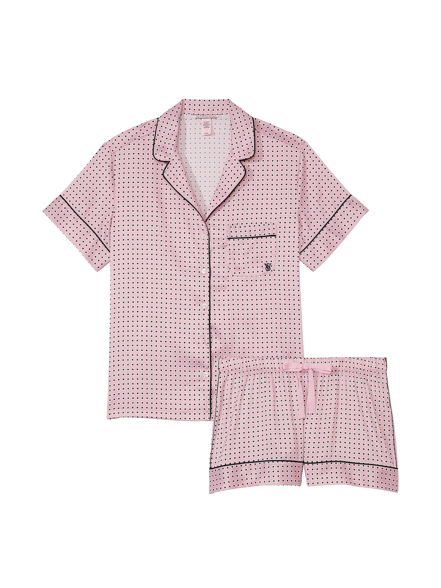 Піжама жіноча Victoria's Secret Satin Short Pajama Set сатинова XS Рожевий (15359739) - фото 3