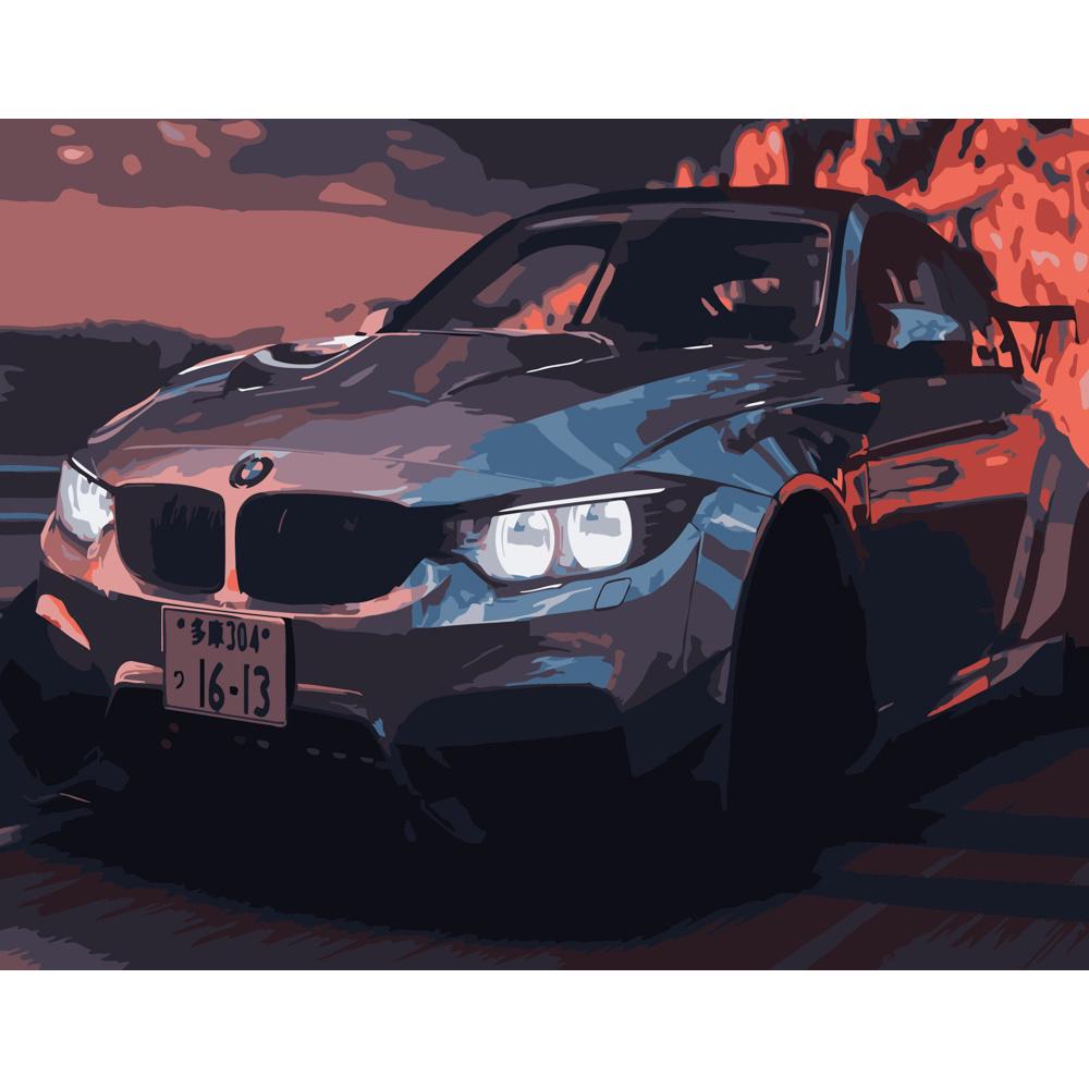Картина по номерам Strateg Премиум Хищная БМВ 40х50 см (DY094)