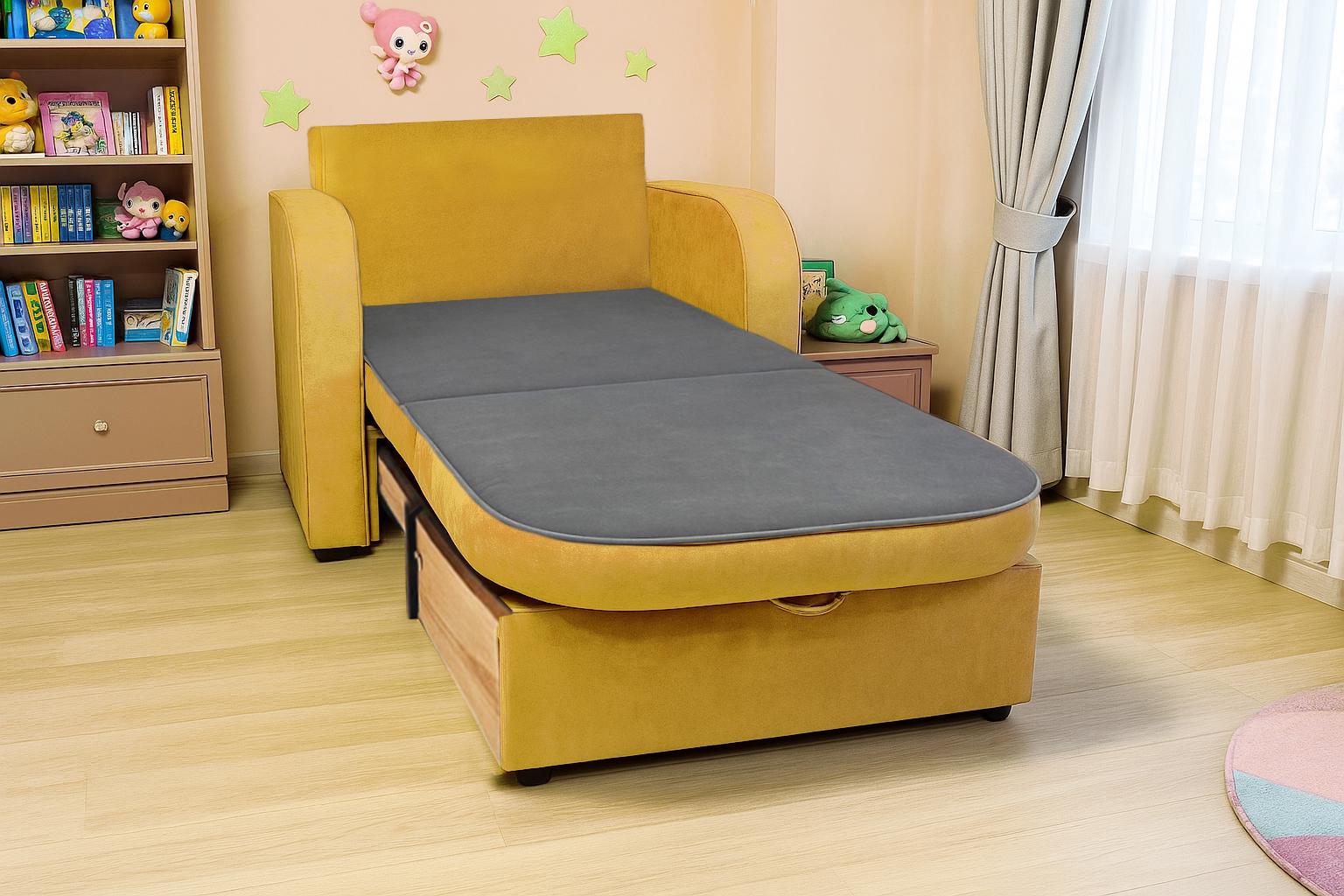 Крісло-диван м'яке розкладне Tobi Sho Дрім велюр Mars 1140х850х730 мм 06/Гірчичний - фото 3 Крісло-диван м'яке розкладне Tobi Sho Дрім велюр Mars 1140х850х730 мм 06/Гірчичний - фото 3