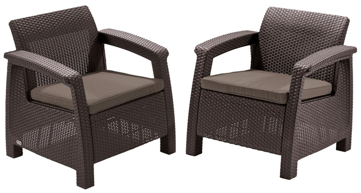 Комплект садових крісел Keter Corfu ll duo Коричневий (223194)