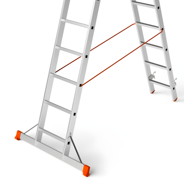 Лестница двухсекционная алюминиевая Техпром 2x9 ступенек - фото 2 Лестница двухсекционная алюминиевая Техпром 2x9 ступенек - фото 2