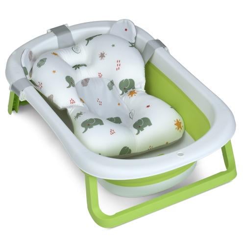 Дитяча ванночка складна ME 1151 PLUS з анатомічною гіркою та матрацом Grass Green