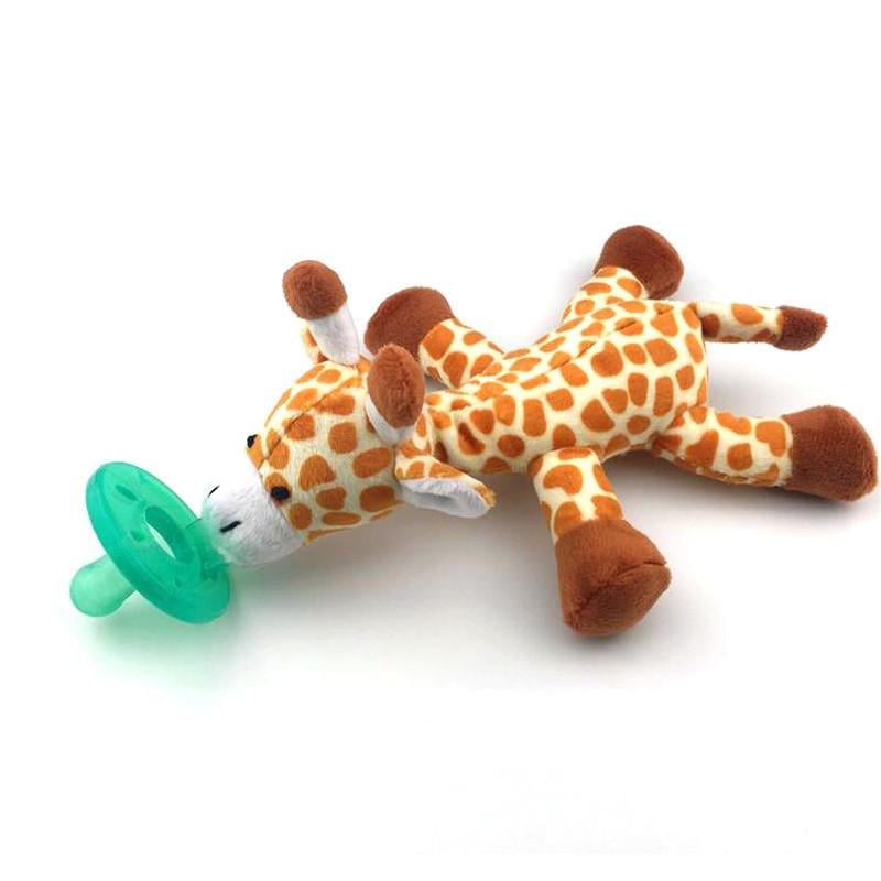 Соска-пустышка SUNROZ для младенцев с мягкой игрушкой-держателем Жираф (SUN1262)
