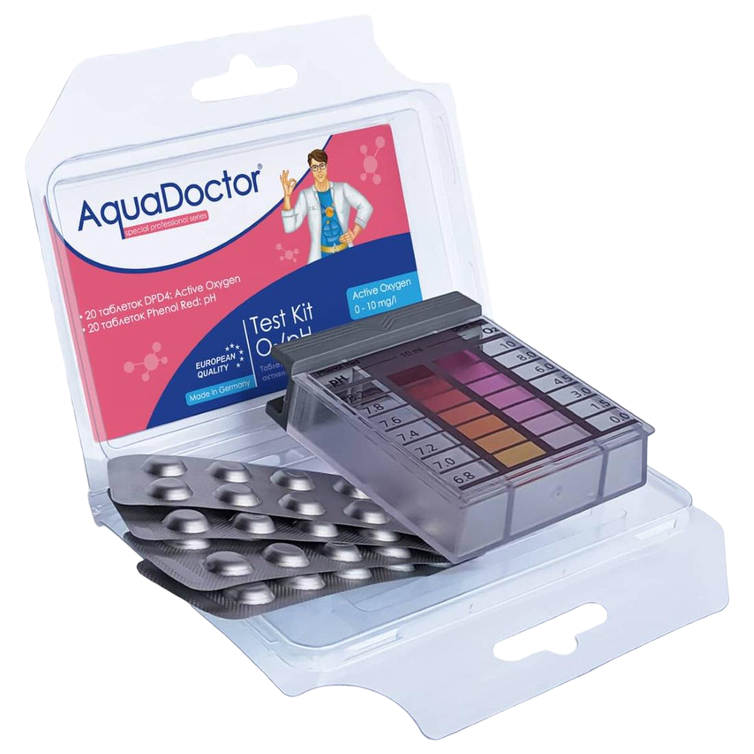 Таблеточный тестер для проверки активного кислорода и уровня pH в бассейне Aquadoctor Mini pH и O2 (23543)