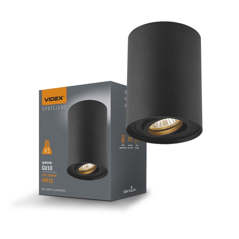 Светильник Videx под лампу GU10 накладной Черный (VL-SPF13A-B)