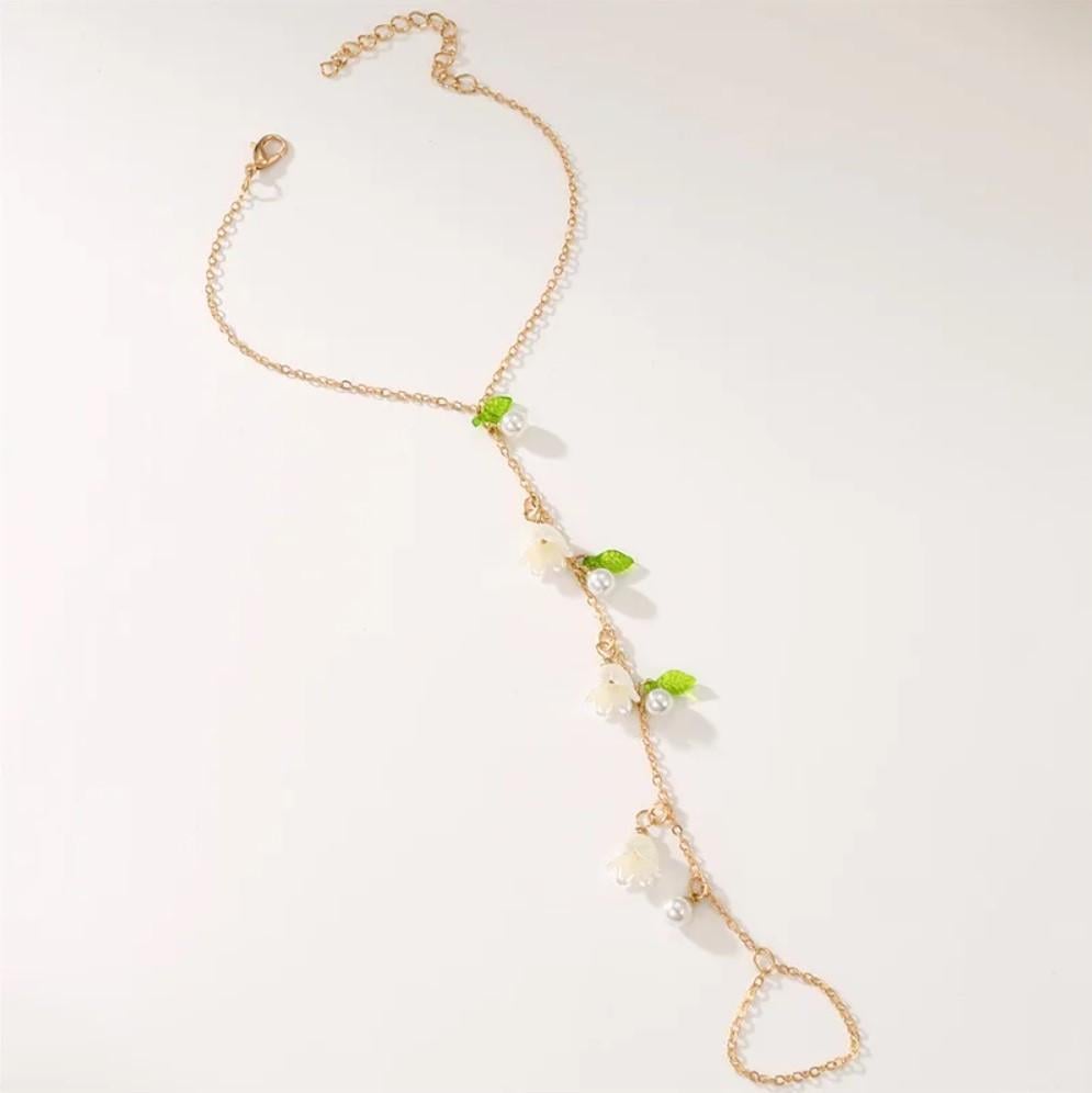 Браслет с подвеской Primo Lily в виде цветов и жемчужин Gold (2765604986)