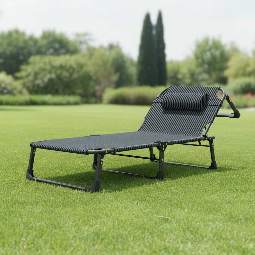 Шезлонг садовый WCG FB-S02 600D Oxford с подушкой Черный (FB-S02 1) - фото 6 Шезлонг садовый WCG FB-S02 600D Oxford с подушкой Черный (FB-S02 1) - фото 6