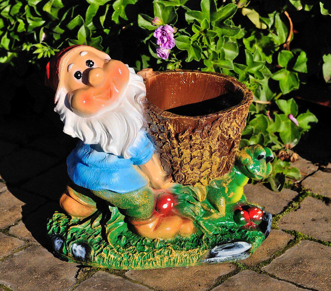 Підставка для квітів Гном з жабкою 21 см (178)