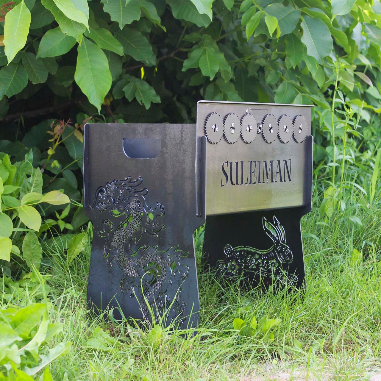 Мангал разборный "Знаки зодіаку" ‎со встроенной шашлычницей и мотором на 6 шампуров (SP00260)