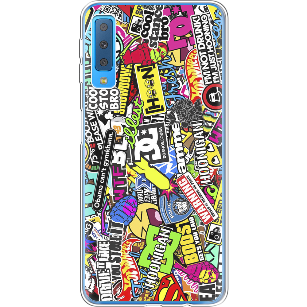 Чехол Boxface Samsung A750 Galaxy A7 2018 Multicolored Inscriptions Прозрачный силикон (35481-up880-35481)