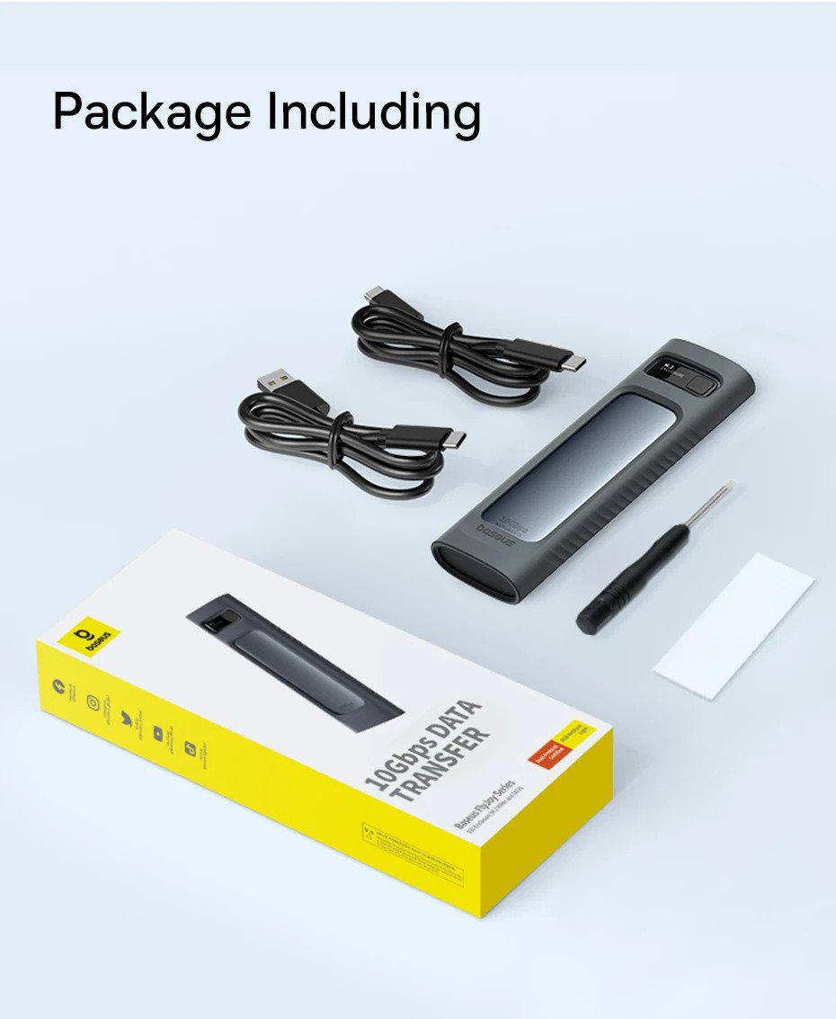 Корпус BASEUS для M.2 NVME та SATA SSD дисків FlyJoy 10 Гбіт/с USB 3.2 Gen2 2280/2260/2242/2230 для PCI-e та NGFF Сірий (B00760600811-00) - фото 17 Корпус BASEUS для M.2 NVME та SATA SSD дисків FlyJoy 10 Гбіт/с USB 3.2 Gen2 2280/2260/2242/2230 для PCI-e та NGFF Сірий (B00760600811-00) - фото 17