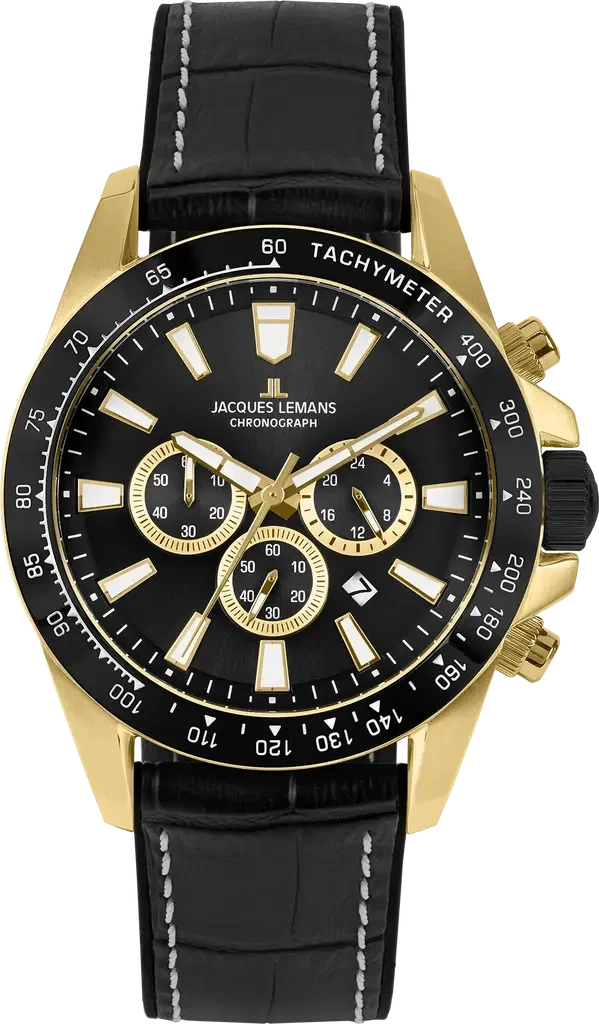 Наручные часы мужские Jacques Lemans Liverpool 1-2140D со стальным корпусом WR 100 м и черным циферблатом Наручные часы мужские Jacques Lemans Liverpool 1-2140D со стальным корпусом WR 100 м и черным циферблатом