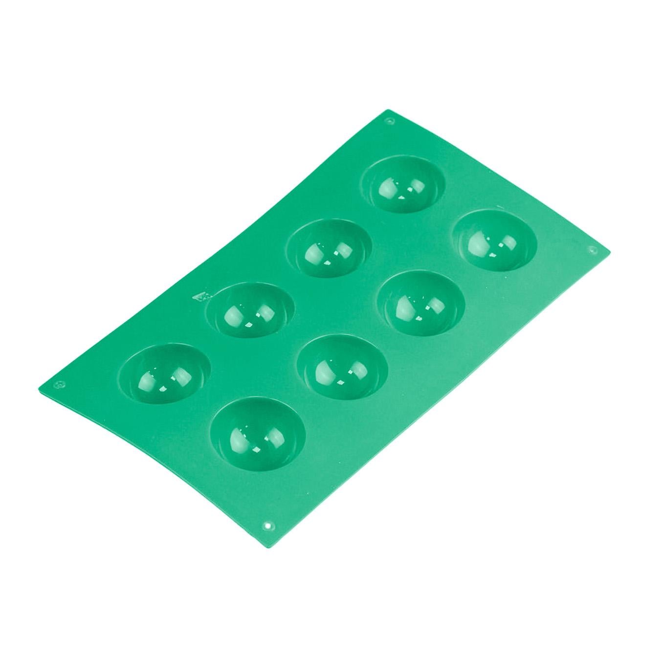 Форма силиконовая на планшете на полусферы на 8 шт. для конфет/шоколада/мини тортиков/желе 29х17 см Зеленый Форма силиконовая на планшете на полусферы на 8 шт. для конфет/шоколада/мини тортиков/желе 29х17 см Зеленый