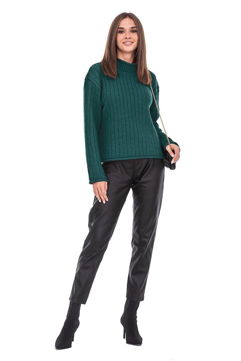 Джемпер с воротником-стойкой  SVTR р. 46-48 Темно-зеленый (557)