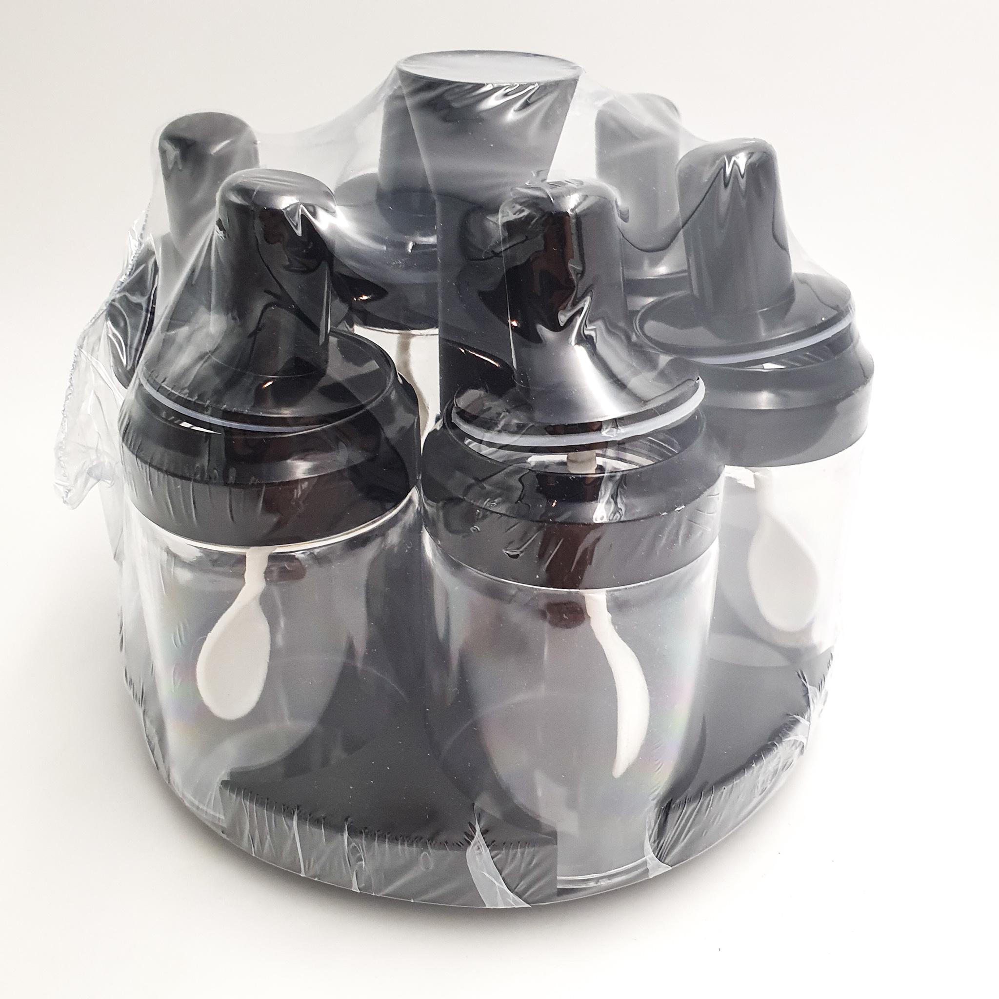 Набір ємностей для спецій Spice rotating bottles  6 шт. JM-620 Чорний - фото 3