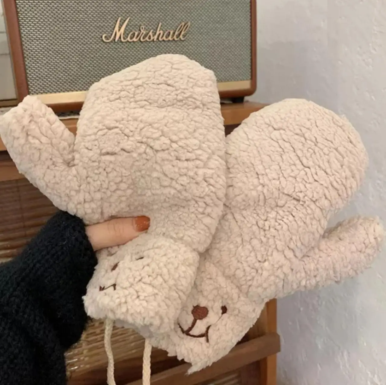 Рукавички хутряні Тедді Бежевий (2525-1)