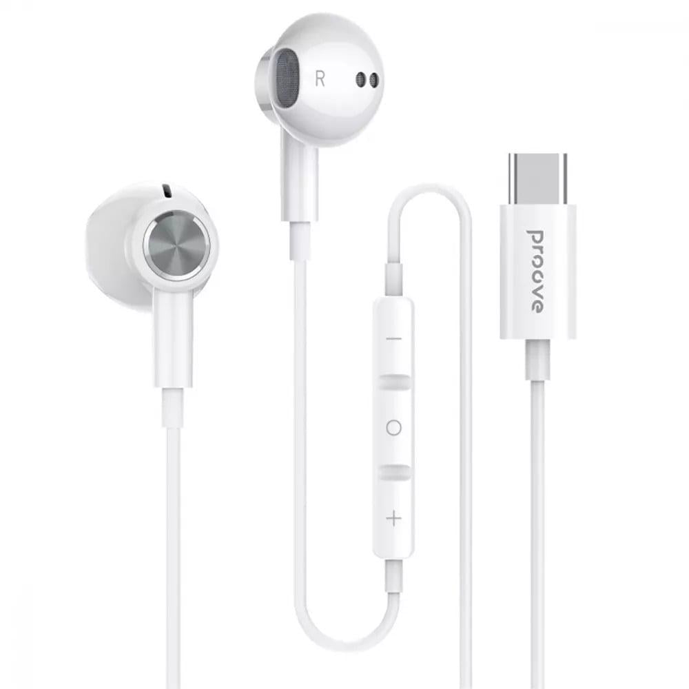 Наушники Proove Echo Type-C с микрофоном и регулятором громкости Белый (27917752)