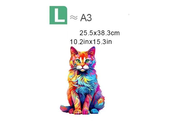 Пазлы деревянные котик А3 (673) - фото 4