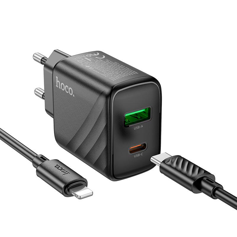 Адаптер сетевой HOCO CS23 A Type-C на Lightning cable 30W 3 A Black (595876) - фото 6