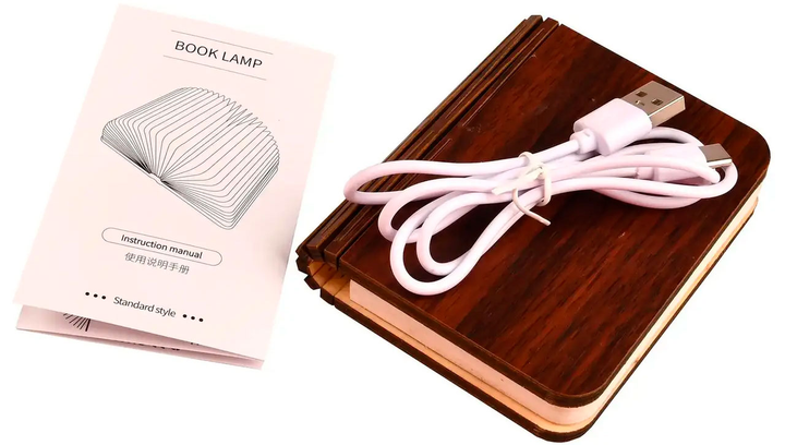 Светильник книга VHG Foldable Book Lamp Brown USB 1000 мА